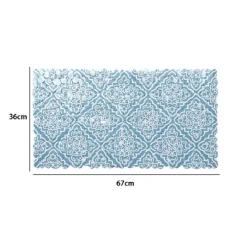 TAPPETO PVC AZZURRO CON MAIOLICHE ANTISCIVOLO VASCA BAGNO DOCCIA 67X36CM 87031