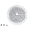 TAPPETO SOTTOALBERO NATALE GONNA COPERTURA 100CM EFFETTO GLITTER SILVER PELLICCIA