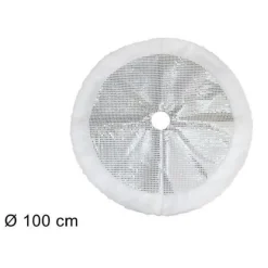 TAPPETO SOTTOALBERO NATALE GONNA COPERTURA 100 CM SILVER POIS PELLICCIA BIANCA
