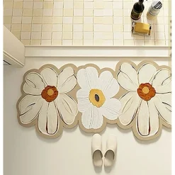 TAPPETO TAPPETINO ARREDO DA BAGNO 38X118CM CON MOTIVO FLOREALE ANTISCIVOLO 87224