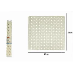 TAPPETO TAPPETINO BEIGE ANTISCIVOLO PER VASCA DA BAGNO DOCCIA 52 X 52 CM 79759