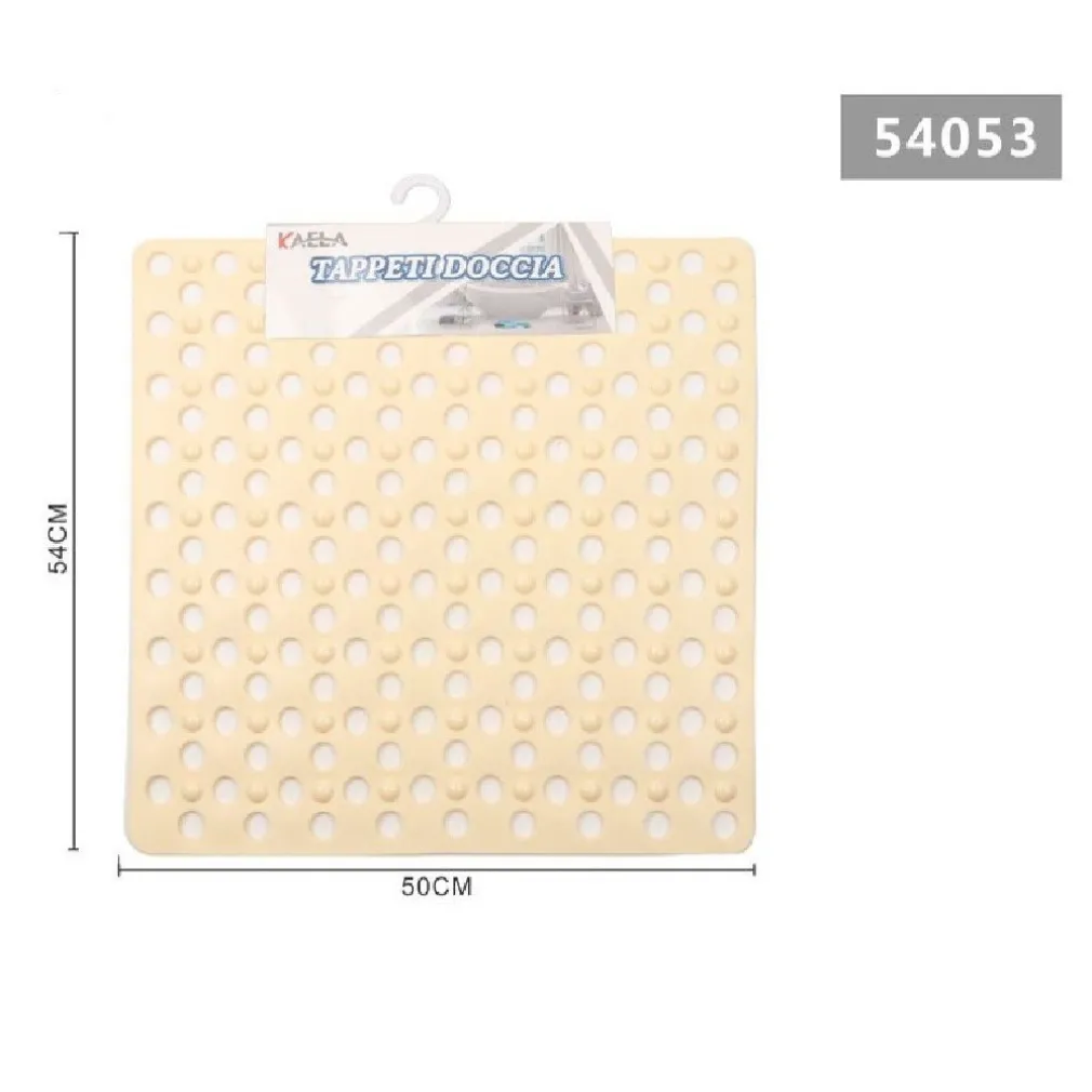 TAPPETO TAPPETINO DOCCIA ANTISCIVOLO QUADRATO 50X54CM VASCA DA BAGNO 54053 BEIGE