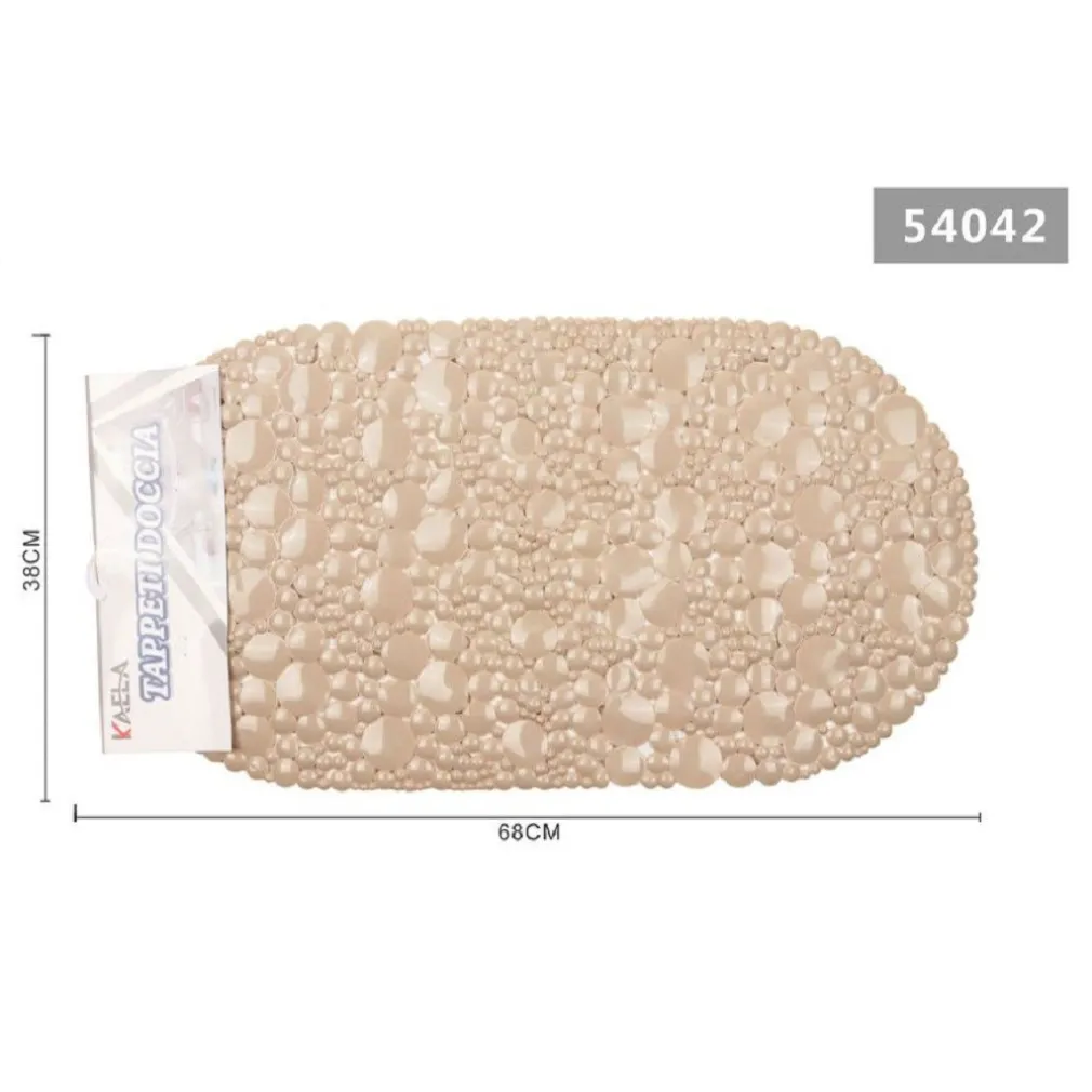 TAPPETO TAPPETINO DOCCIA VASCA ANTISCIVOLO PER BAGNO ARREDO BEIGE 38X68CM 54042