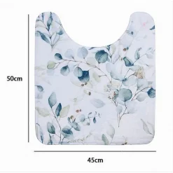 TAPPETO TAPPETINO GIROWATER ARREDO BAGNO 45X50CM FANTASIA CON FIORI FOGLIE 87061