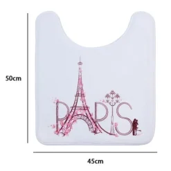 TAPPETO TAPPETINO GIROWATER ARREDO DA BAGNO BIANCO DECORATA SCRITTA PARIS 87047