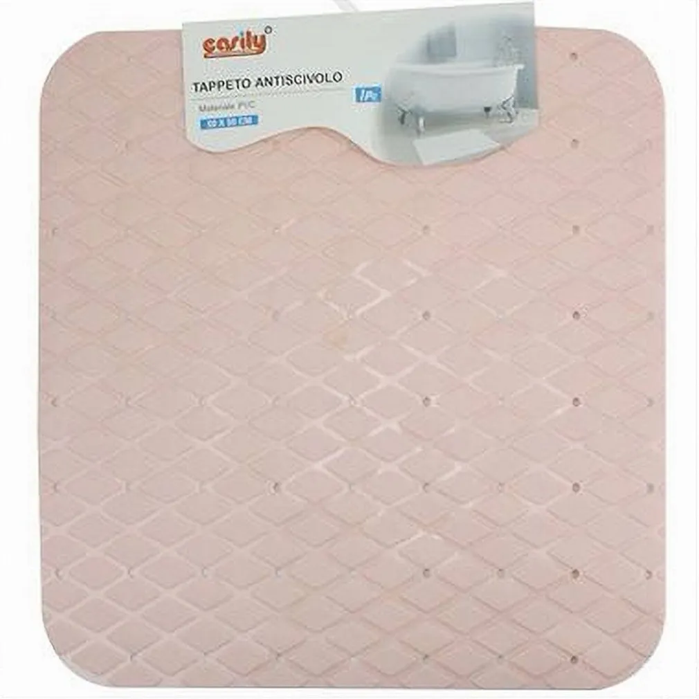TAPPETO TAPPETINO IN PVC ANTISCIVOLO PER VASCA BAGNO DOCCIA 50 X 50CM 79727 ROSA