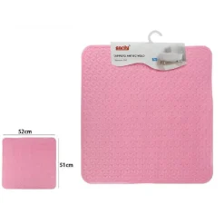 TAPPETO TAPPETINO IN PVC ROSA ANTISCIVOLO VASCA DA BAGNO DOCCIA 51 X 52 CM 59637