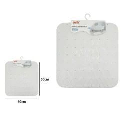 TAPPETO TAPPETINO IN PVC ANTISCIVOLO PER VASCA BAGNO DOCCIA 50X50CM 79726 BIANCO