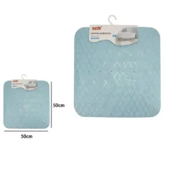 TAPPETO TAPPETINO IN PVC ANTISCIVOLO PER VASCA BAGNO DOCCIA 50X50CM 79730 AZZURRO