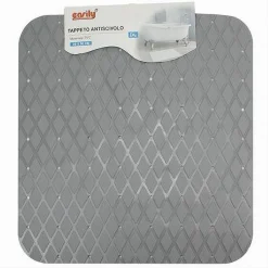 TAPPETO TAPPETINO IN PVC ANTISCIVOLO PER VASCA BAGNO DOCCIA 50X50CM 79731 GRIGIO