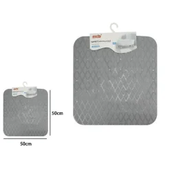TAPPETO TAPPETINO IN PVC ANTISCIVOLO PER VASCA BAGNO DOCCIA 50X50CM 79731 GRIGIO
