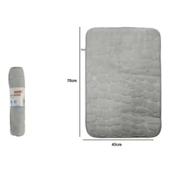 TAPPETO TAPPETINO IN TESSUTO EFFETTO SASSI PER ARREDO BAGNO 45X70CM 79932 GRIGIO