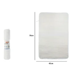 TAPPETO TAPPETINO IN TESSUTO MORBIDO PER ARREDO BAGNO 45 X 70 CM BIANCO 79921