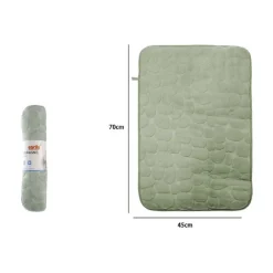 TAPPETO TAPPETINO IN TESSUTO EFFETTO SASSI PER ARREDO BAGNO 45X70 CM 79929 VERDE