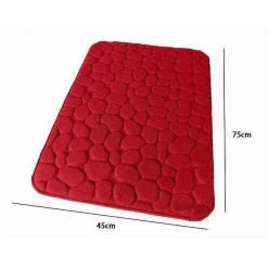TAPPETO TAPPETINO IN TESSUTO PER BAGNO ARREDO 45X75 CM EFFETTO SASSI ROSSO 69935