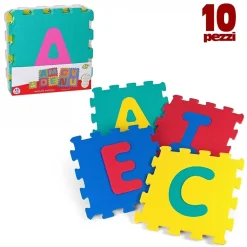 TAPPETO TAPPETINO PUZZLE LETTERE 10 PEZZI MORBIDO DIMENSIONE MATTONELLE 30X30CM