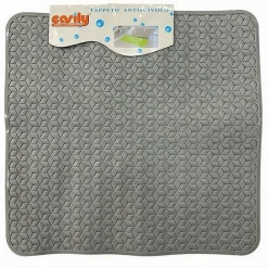 TAPPETO TAPPETINO PVC ANTISCIVOLO VASCA BAGNO DOCCIA QUADRO GRIGIO 50X50CM 59318