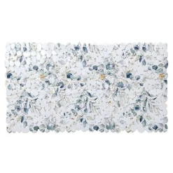 TAPPETO TAPPETINO PVC FIORI FOGLIE ANTISCIVOLO VASCA BAGNO DOCCIA 67X36CM 87059