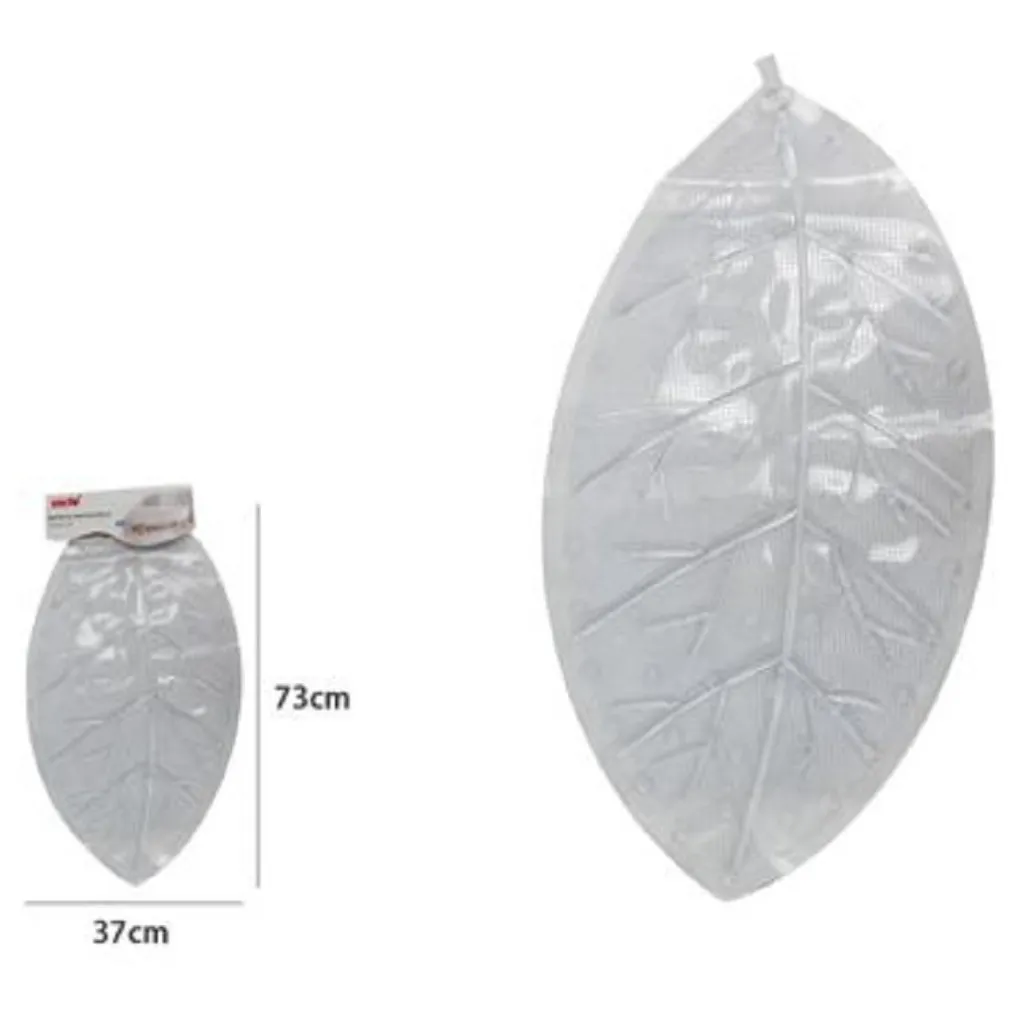 TAPPETO TAPPETINO PVC FOGLIA ANTISCIVOLO PER VASCA DA BAGNO DOCCIA 70X37CM 59454