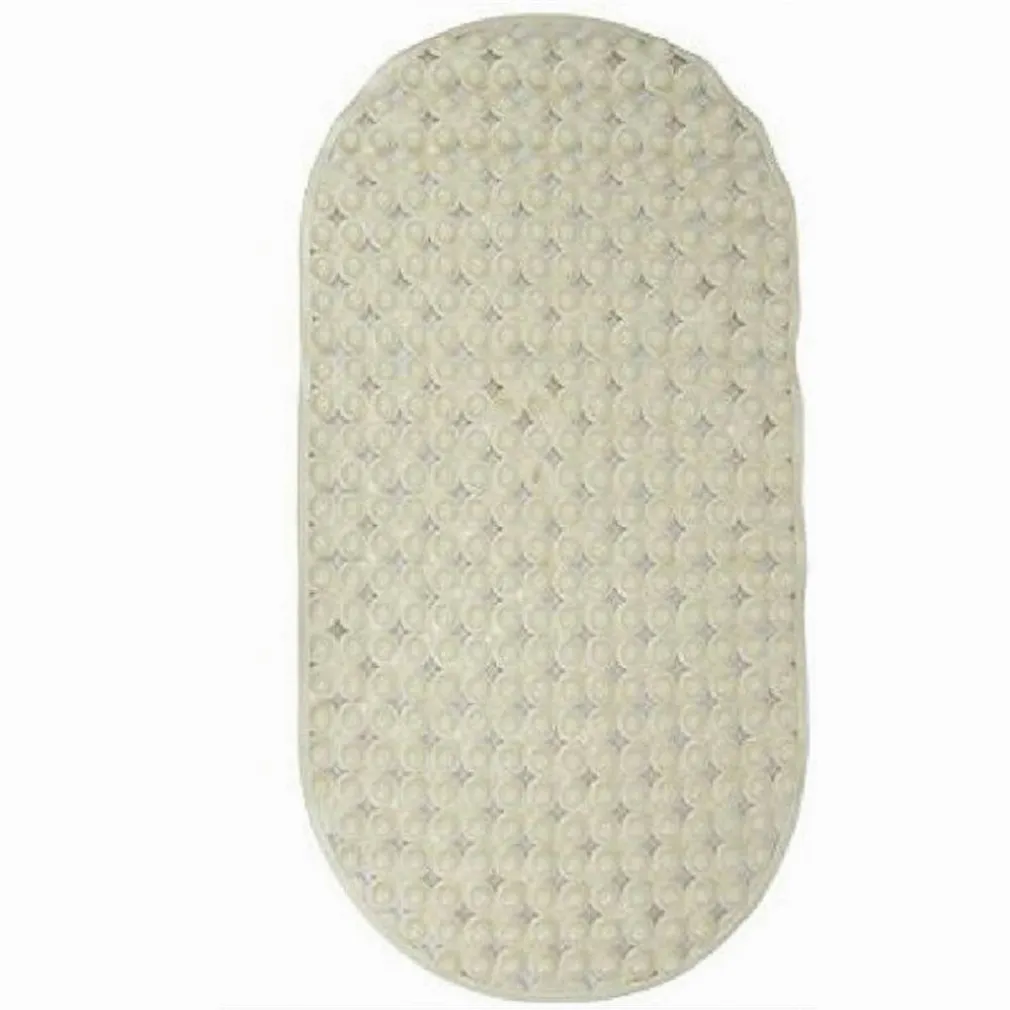 TAPPETO TAPPETINO PVC OVALE ANTISCIVOLO VASCA BAGNO DOCCIA 69 X 36CM 79747 BEIGE