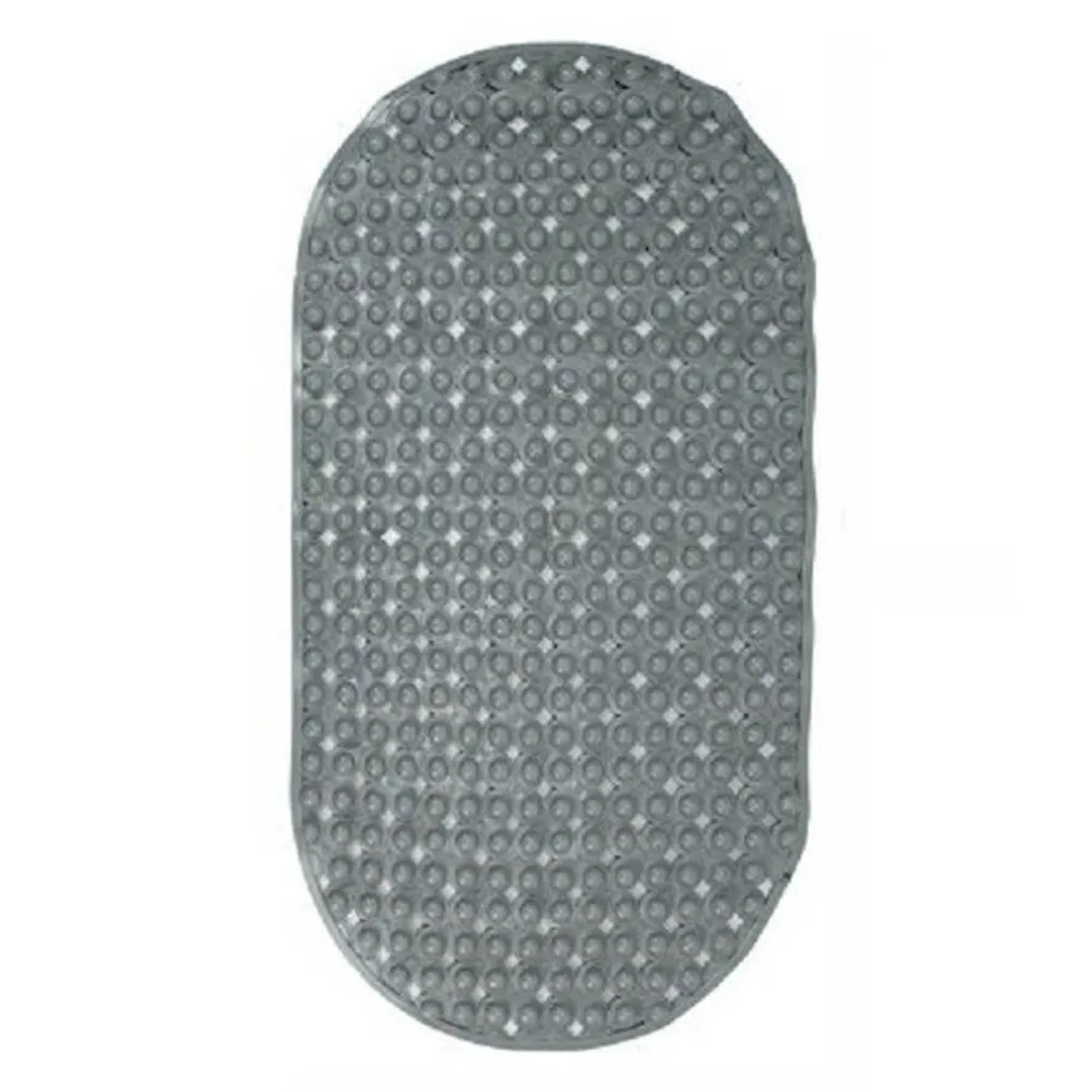 TAPPETO TAPPETINO PVC OVALE ANTISCIVOLO VASCA BAGNO DOCCIA 69X36 CM 79749 GRIGIO