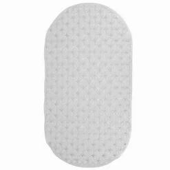 TAPPETO TAPPETINO PVC OVALE ANTISCIVOLO VASCA BAGNO DOCCIA 69X36CM 79744 BIANCO