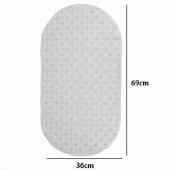TAPPETO TAPPETINO PVC OVALE ANTISCIVOLO VASCA BAGNO DOCCIA 69X36CM 79744 BIANCO