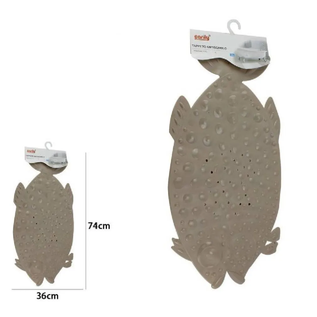 TAPPETO TAPPETINO PVC PESCE BEIGE ANTISCIVOLO VASCA BAGNO DOCCIA 74 X 36CM 59615