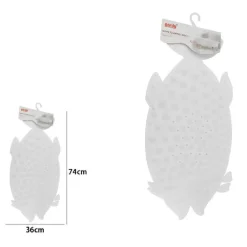 TAPPETO TAPPETINO PVC PESCE BIANCO ANTISCIVOLO VASCA BAGNO DOCCIA 74X36 CM 59614