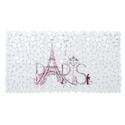 TAPPETO TAPPETINO PVC SCRITTA PARIS ANTISCIVOLO VASCA BAGNO DOCCIA 67X36CM 87045