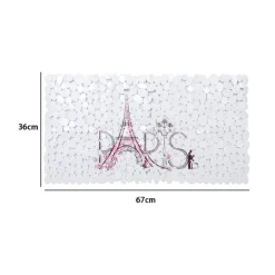 TAPPETO TAPPETINO PVC SCRITTA PARIS ANTISCIVOLO VASCA BAGNO DOCCIA 67X36CM 87045