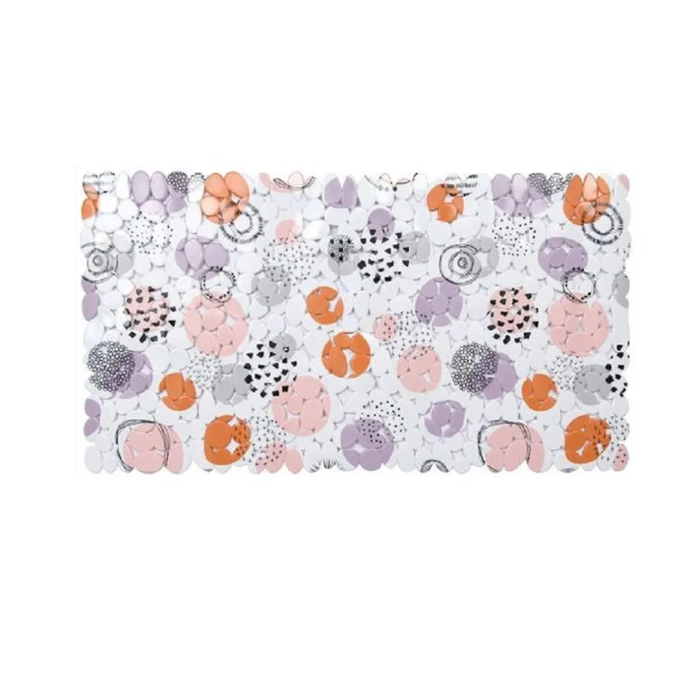 TAPPETO TAPPETINO PVC SFERE ASTRATTE ANTISCIVOLO VASCA BAGNO DOCCIA 67X36CM 87087