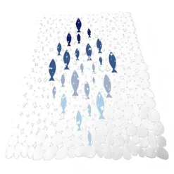 TAPPETO TAPPETINO VASCA BAGNO DOCCIA 28X69CM ANTISCIVOLO BIANCO PESCIOLINI 69879