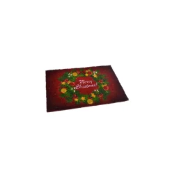 TAPPETO ZERBINO NATALE DECORAZIONE CON GHIRLANDA 40X60 CM DECORAZIONI NATALIZIE