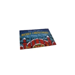 TAPPETO ZERBINO NATALE DECORAZIONE CON CANCELLO 40X60CM DECORAZIONI NATALIZIE