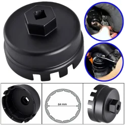 TAPPO CHIAVE A TAZZA PER RIMOZIONE FILTRO OLIO VERSIONE 14 FLAP CAP1 3/8" 64MM