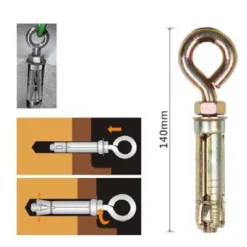 TASSELLO TASSELLI METALLICI OCCHIELLO BULLONI M12X140MM ACCESSORI MINUTERIA 91051