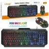 TASTIERA CABLATA + MOUSE USB CON FILO RETROILLUMINATA RGB LUCE GAMING PC MK7183