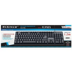 TASTIERA CON FILO PC COMPUTER USB SILENZIOSO DESIGN ERGOMONICO MAXTECH EK-690M