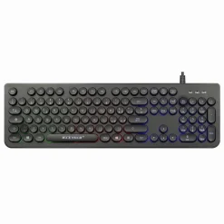 TASTIERA CON FILO RGB RETROILLUMINATA TASTI ROTONDI USB LAYOUT ITALIANO EK-385M