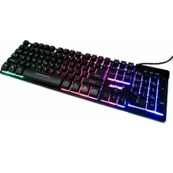 TASTIERA DA GIOCO CABLATA RETROILLUMINATA A LED MULTICOLORE ERGONOMICA Q801-RGB