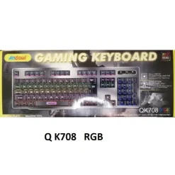 TASTIERA GAMING DA GIOCO CABLATA RETROILLUMINATA ARCOBALENO RGB LUCE LED QK708