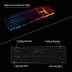 TASTIERA GAMING DA GIOCO CABLATA RETROILLUMINATA ARCOBALENO RGB LUCE LED QK708