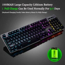 TASTIERA GAMING DA GIOCO CABLATA RETROILLUMINATA ARCOBALENO RGB LUCE LED QK708