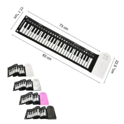 TASTIERA PIANOLA ELETTRONICA PIANOFORTE MUSICALE PIEGHEVOLE 49 TASTI Q-GQ001
