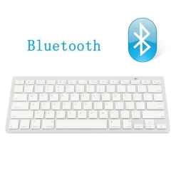 TASTIERA QWERTY BLUETOOTH WIRELESS PER TABLET SMARTPHONE SMART TV PC BIANCA SLIM