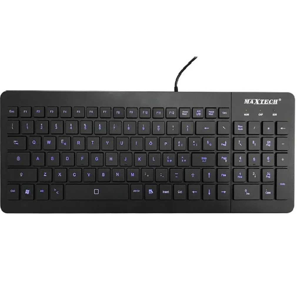 TASTIERA WIRED RETROILLUMINATA IMPERMEABILE WINDOWS PC CON FILO MAXTECH EK-720M