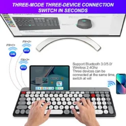 TASTIERA WIRELESS BLUETOOTH DUAL MODES LAYOUT COMPATTO ULTRA SILENZIOSO QK8066