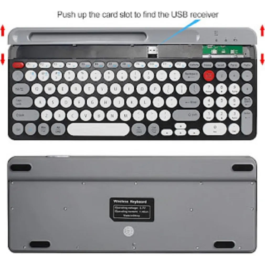 TASTIERA WIRELESS BLUETOOTH DUAL MODES LAYOUT COMPATTO ULTRA SILENZIOSO QK8066