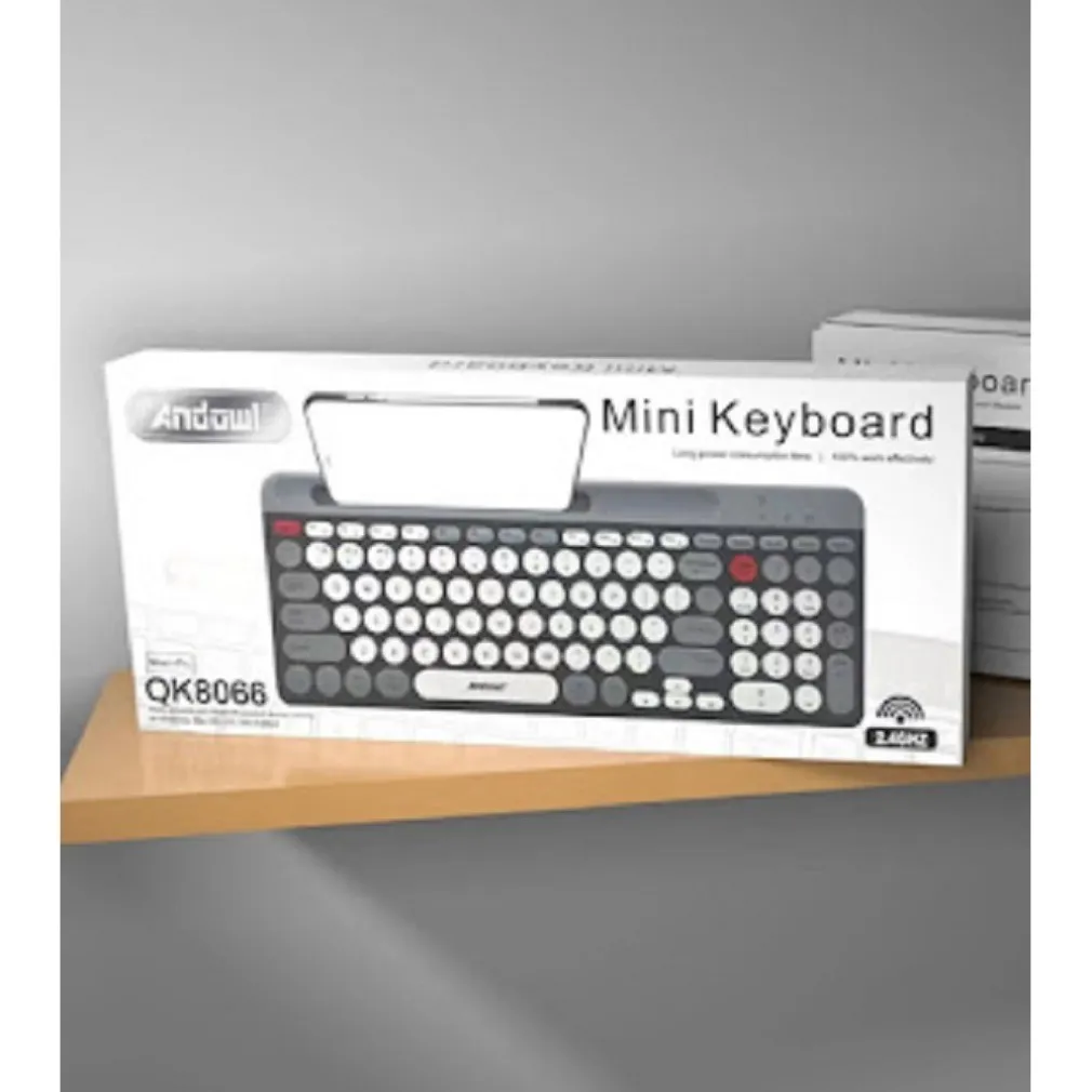 TASTIERA WIRELESS BLUETOOTH DUAL MODES LAYOUT COMPATTO ULTRA SILENZIOSO QK8066